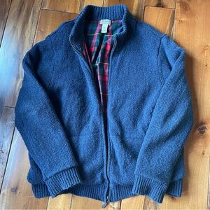 LL Bean Navy Wool Harrington Jacket